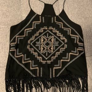 American Eagle Black Cropped Top Small
